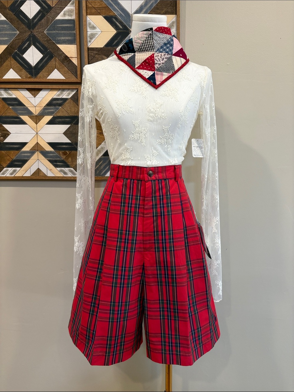 Vintage Ralph Lauren 80s Tartan Plaid Tailored High-Waist Bermuda Short 10 NWT